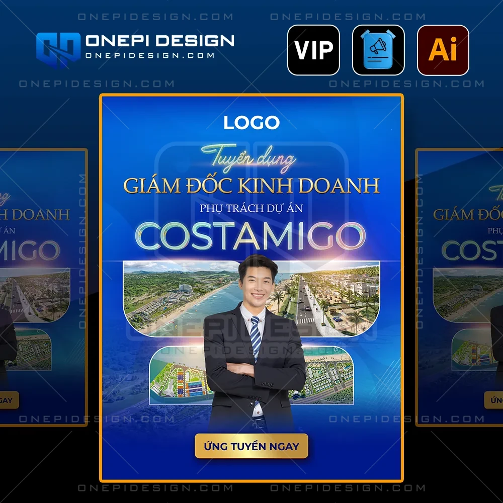 Thiết kế file ai poster tuyển dụng z8q3t dành cho vị trí giám đốc kinh doanh dự án.