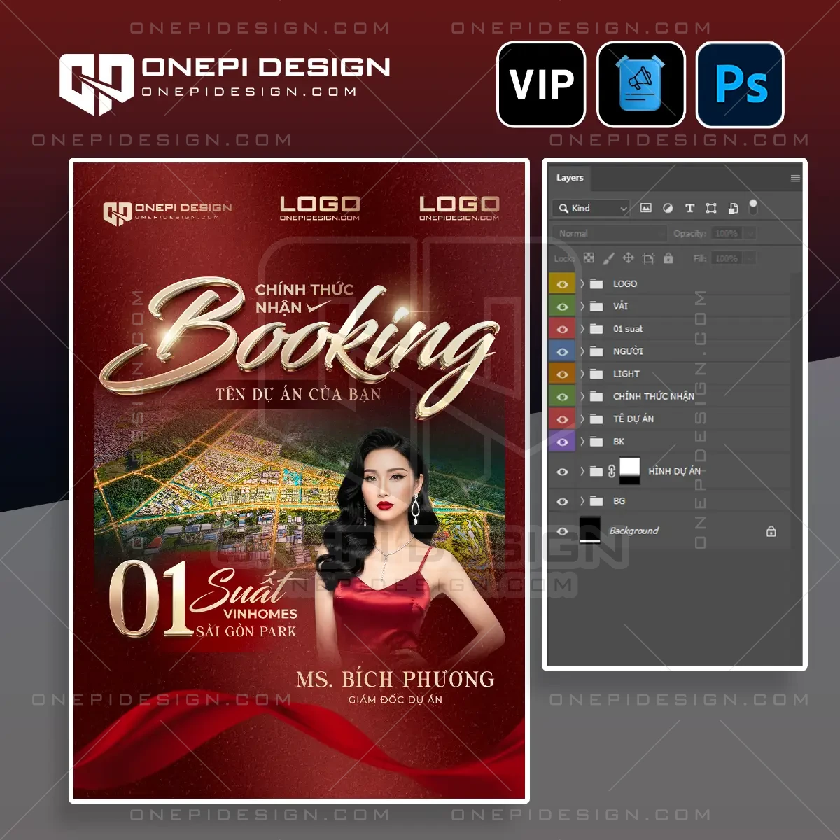 File psd poster chúc mừng booking T8R4K chuyên nghiệp với hiệu ứng chữ gold 3D sang trọng trên nền đỏ quyền lực.