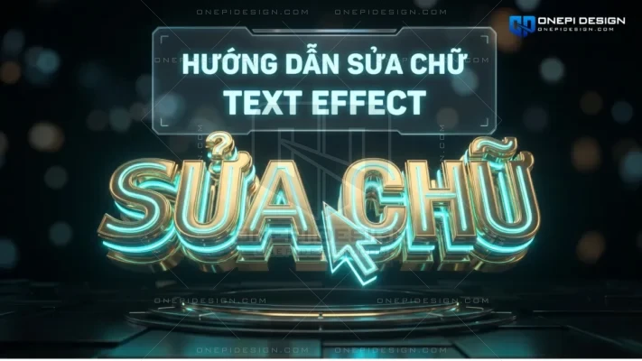 Ảnh bìa 3D hướng dẫn sửa chữ trong file text effect photoshop nhanh chóng và giữ nguyên hiệu ứng.