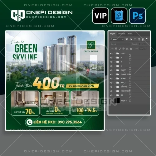 Mẫu file psd banner ads bất động sản T9M4Q thiết kế dạng vuông tối ưu quảng cáo