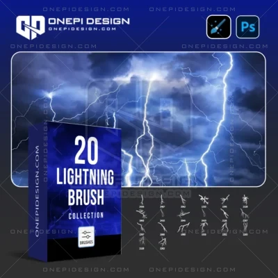 Bộ 20 mẫu Brush sấm sét T8F2R chất lượng cao dành cho phần mềm thiết kế Photoshop.