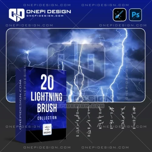 Bộ 20 mẫu Brush sấm sét T8F2R chất lượng cao dành cho phần mềm thiết kế Photoshop.