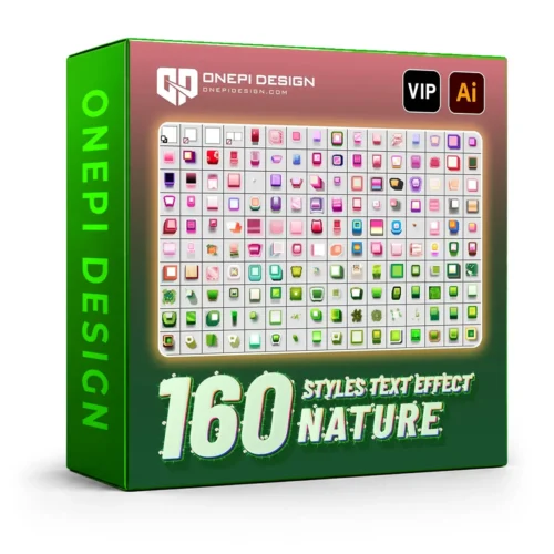 Bộ 160 styles text effect nature cho Adobe Illustrator 1