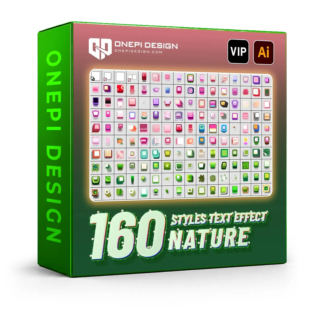 Bộ 160 styles text effect nature cho Adobe Illustrator 1