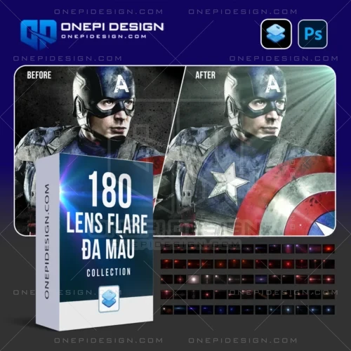 Bảng tổng hợp 180 hiệu ứng ánh sáng lens flare đa màu sắc cực đẹp dành riêng cho phần mềm Photoshop.