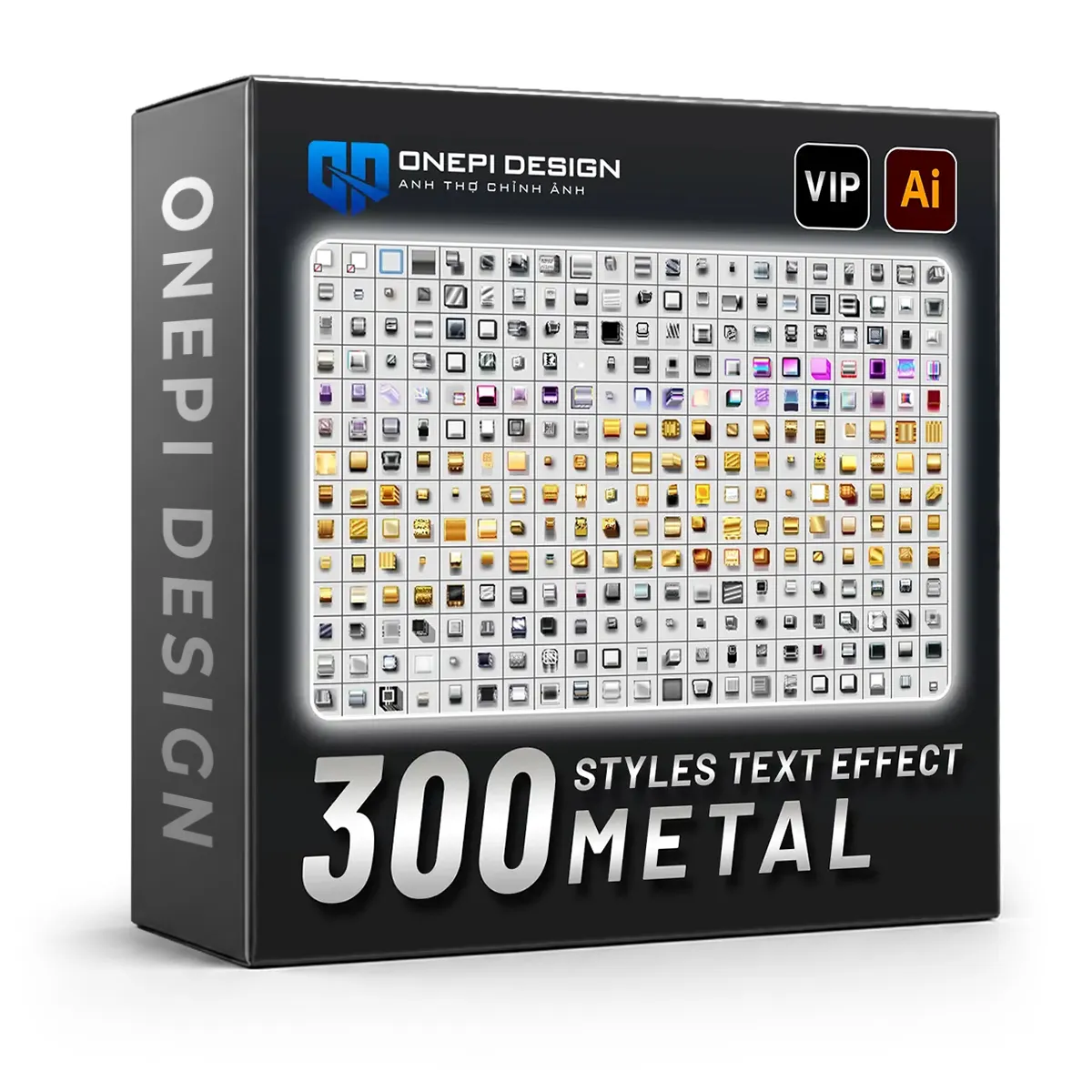 300 Styles Metal Text Effect Illustrator 1
