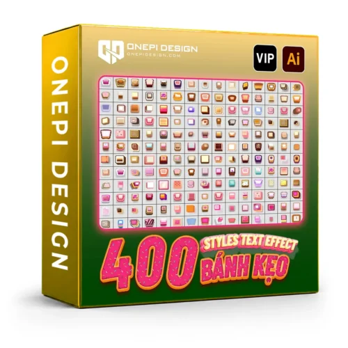 Bộ 400 styles text effect bánh kẹo cho Adobe Illustrator 1