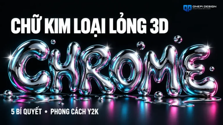 5 Bí Quyết Tạo Chữ Kim Loại Lỏng 3D (Liquid Chrome) Bắt Trend Y2K Đỉnh Cao