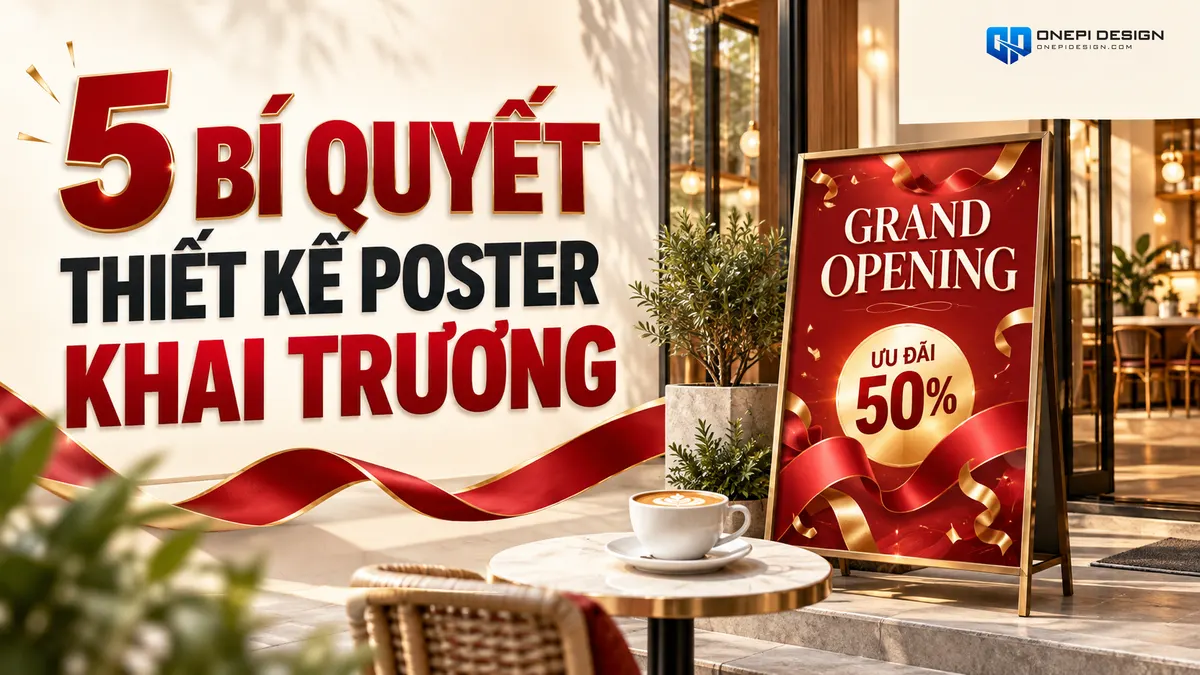 Ảnh đại diện 5 bí quyết thiết kế poster khai trương bùng nổ doanh số OnePi Design