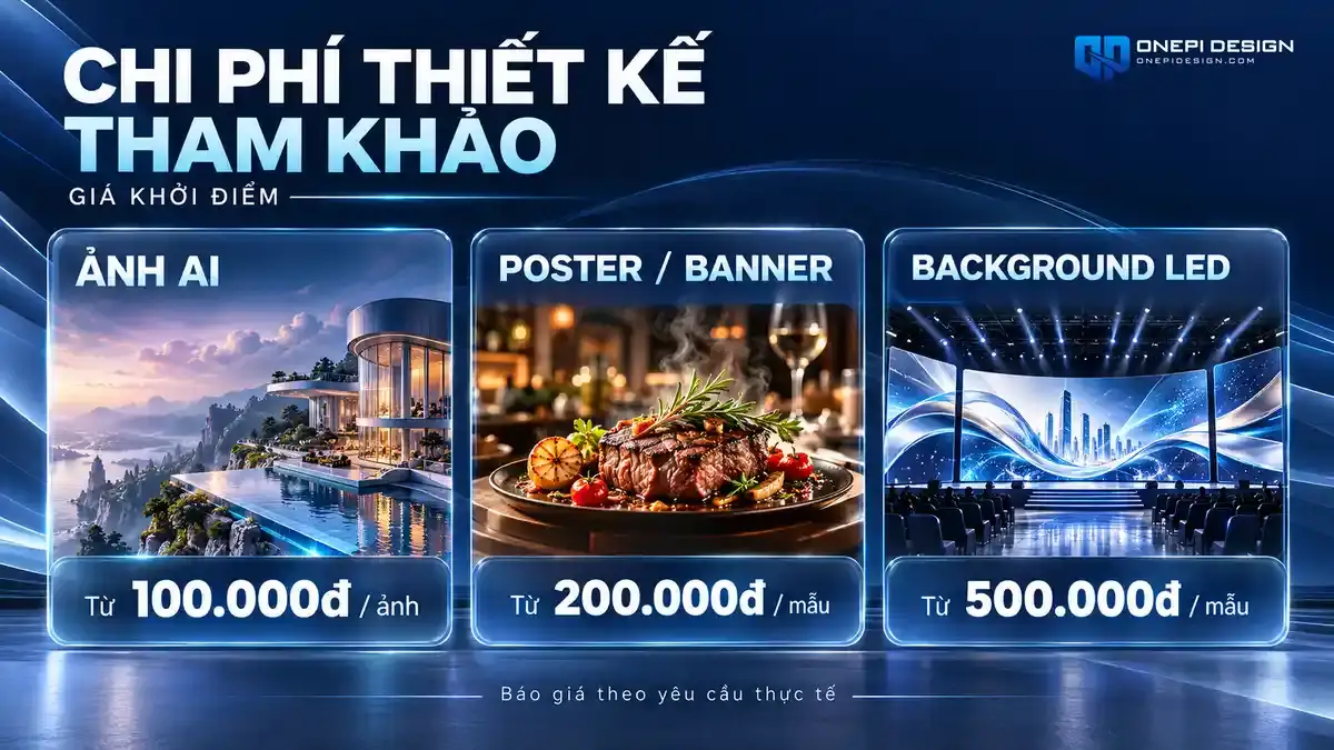 Bảng giá tham khảo dịch vụ thiết kế AI kết hợp Photoshop theo từng hạng mục