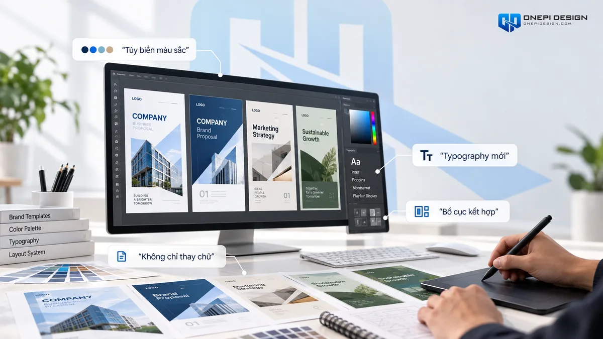 Kỹ thuật tùy biến template thiết kế sáng tạo màu sắc và typography