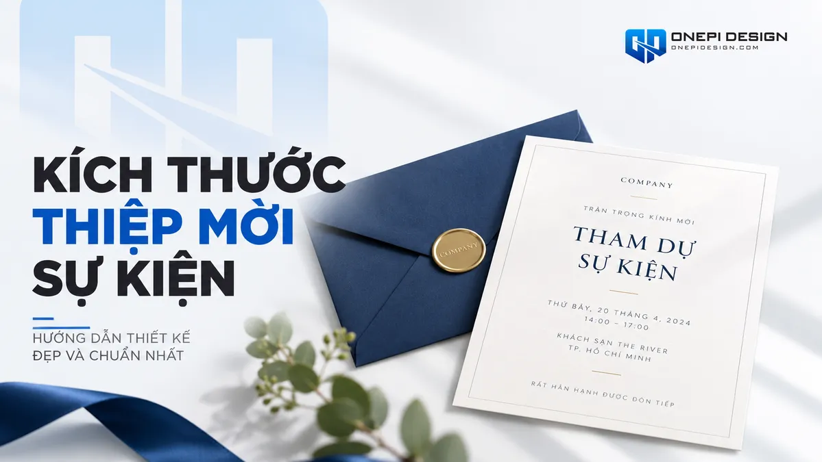Kích thước thiệp mời sự kiện chuẩn đẹp sang trọng năm 2026 hướng dẫn thiết kế chuyên nghiệp OnePi Design