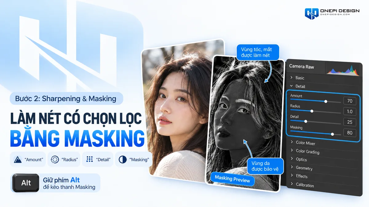 Tuyệt kỹ Sharpening kết hợp phím Alt Masking khi làm nét ảnh bằng Camera Raw